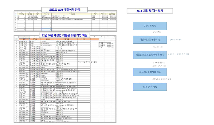 eCRF 개정작업 프로세스 및 관리 파일