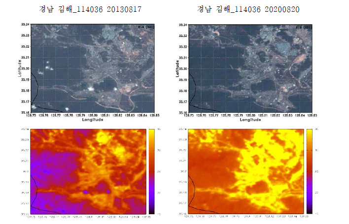 Landsat8에서 나타나는 지표면온도