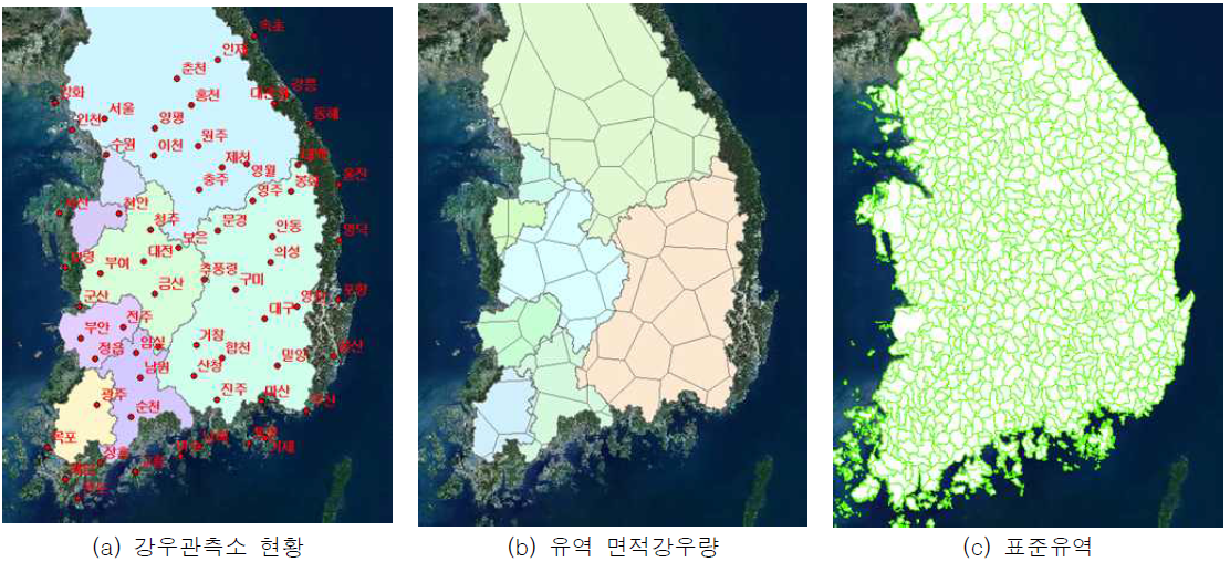 8개 대권역 유역면적강우량 산정