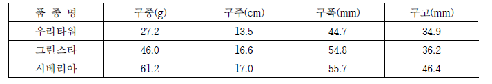 정식 전 구근 특성