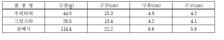 정식 전 구근 특성