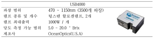 근적외선 분광 센서 사양