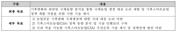 본 과제의 최종 목표와 세부 목표