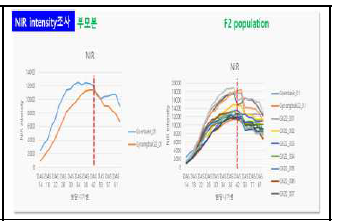 참깨 생장 시 NIR intensity 를 통한 식물체내 수분함량 조사