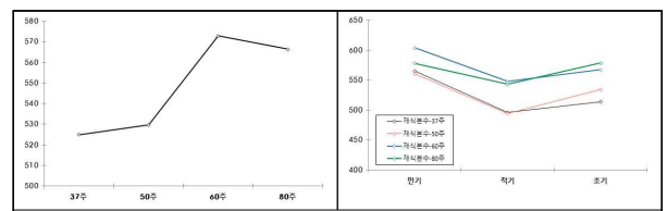 수광 이앙시기 재식밀도에 따른 쌀수량