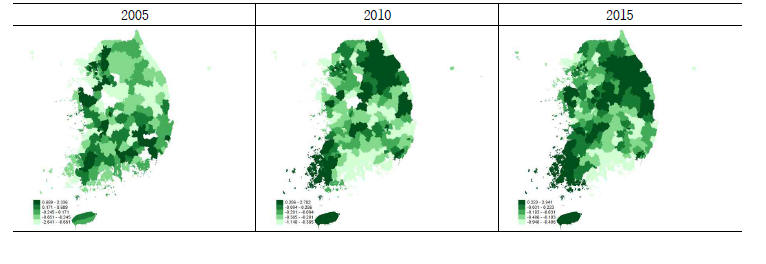 다층회귀분석을 통한 배추 주산지 식별(2005-2015)