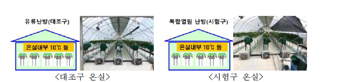 복합열원 냉난방시스템 동절기 온실 난방 시험 온실 조성도