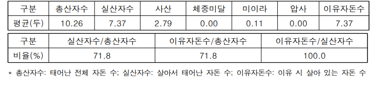 L 모돈 번식성적