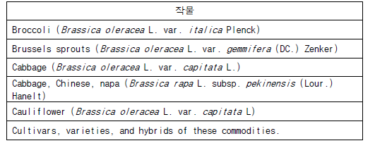 Crop Group 5-16 Brassica Head and Stem Vegetable Group