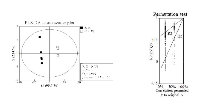 PLS-DA 분석 결과(positive)