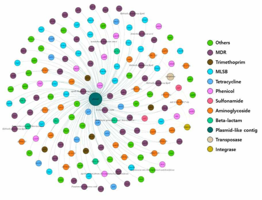 항생제 내성 유전자와 이동성 유전인자들의 상관관계