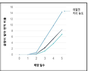 에멀젼 농도에 따른 보트리티스 곰팡이 발아면적