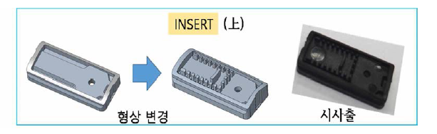 지중점적 드리퍼 인서트 상단 형상 변경 및 시사출 제작