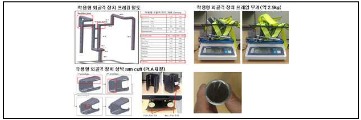 외골격 장치의 재질 선정 및 무게 상세