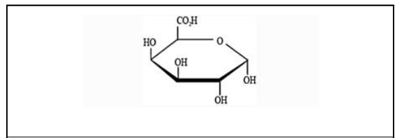 Structure of the galacturonic acid 출처: FREITAS, C.M.P., SOUSA, R.C.S., DIAS, M.M.S. et al. Extraction of Pectin from Passion Fruit Peel. Food Eng Rev 12, 460–472 (2020)