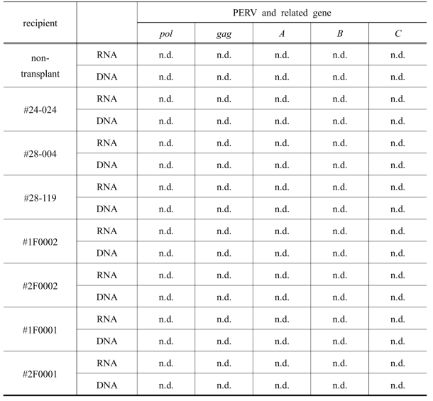 Summary of this study to analyze PERVs transmission in recipient monkeys