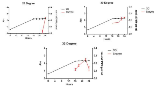 of temperature and incubation time on expression of CYP102A2 muants