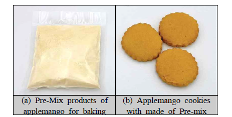 Examples of cookies made of applemango pre-mix