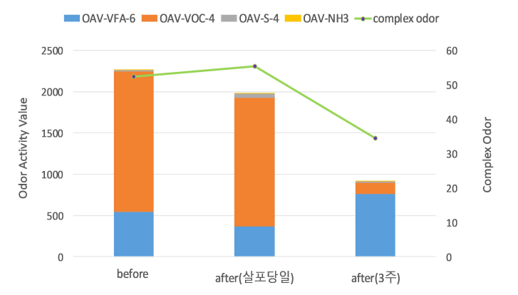 A 양돈농가 퇴비사 냄새강도의 변화