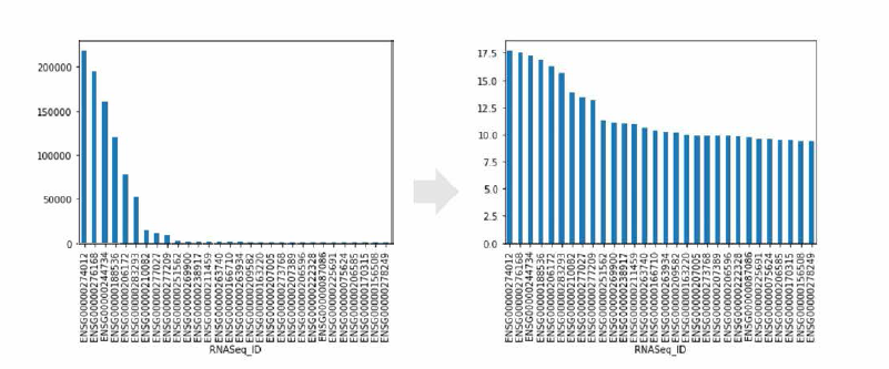 Comparison of Log transformarion