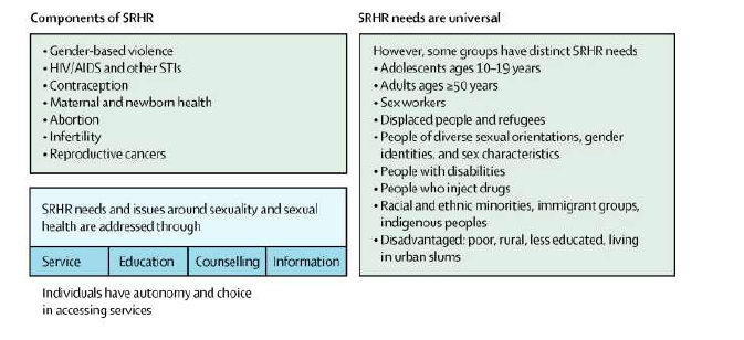 SRHR의 구성요소 및 필요 인구
