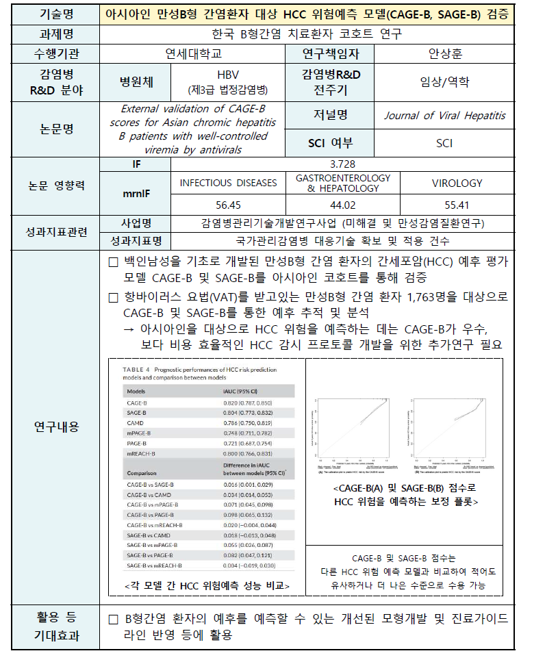 감염병관리기술 주요기술 요약서 No.17