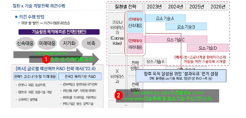 분과별 로드맵 수립을 위한 전략 논의 개요 (예시: 신변종 감염)