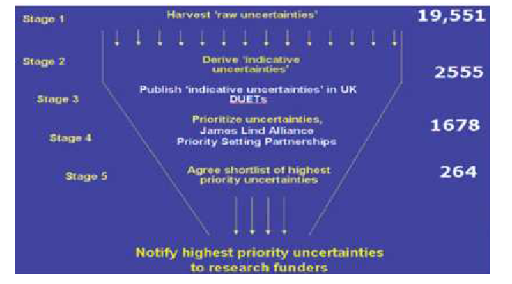 연구가 필요한 불확실성에 대해 발굴하고 우선순위를 정하는 과정 (Identifying and prioritizing uncertainties about the effects of treatment)