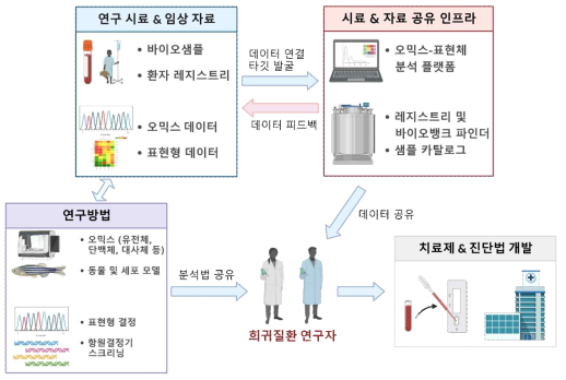 신경계 희귀질환 인프라 구축의 활용 체계도