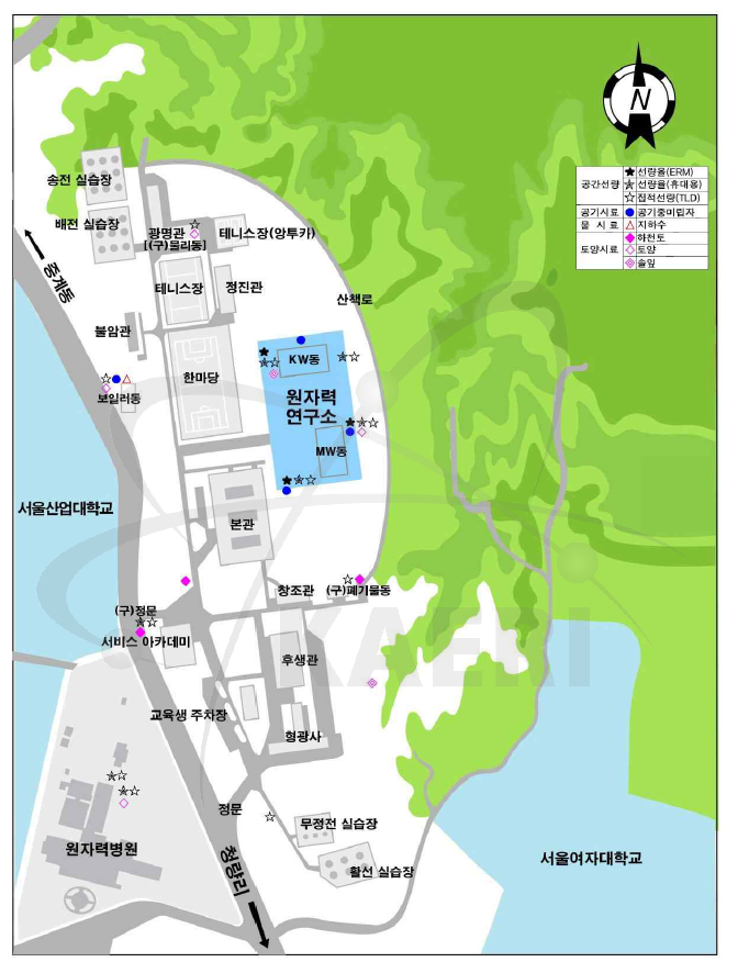 해체 연구용원자로시설 부지내 지형도