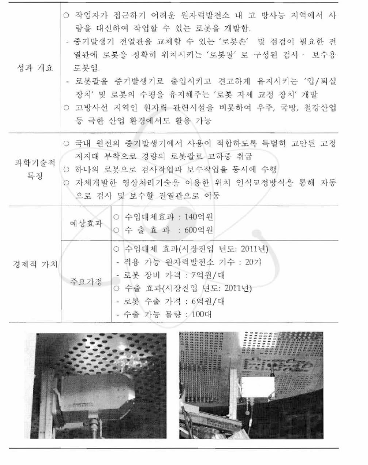 원자력발전소 증기발생기 전열관 검사 및 보수 로봇 개발