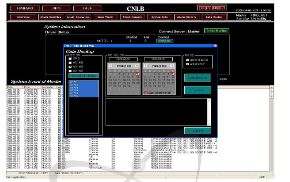 Data Backup 화면