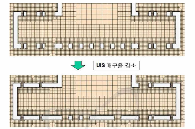 3차원 Volume Mesh (UIS 개구율 변화)