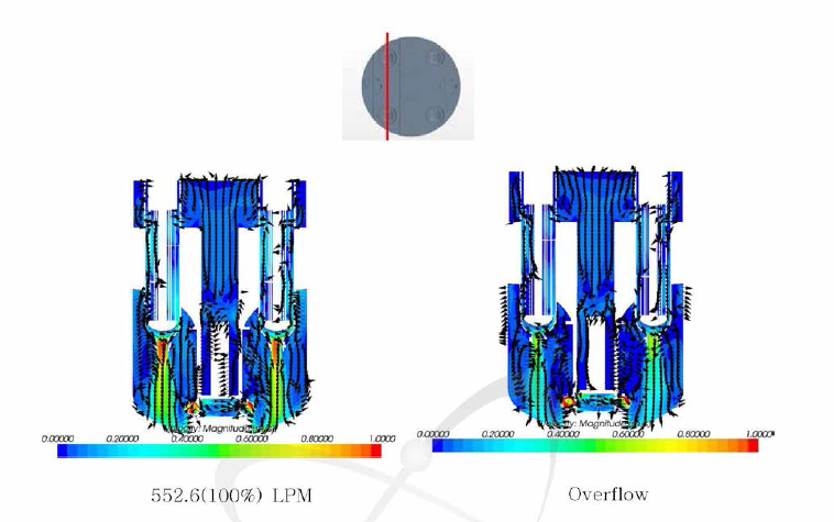 원자로 내부의 유속분포