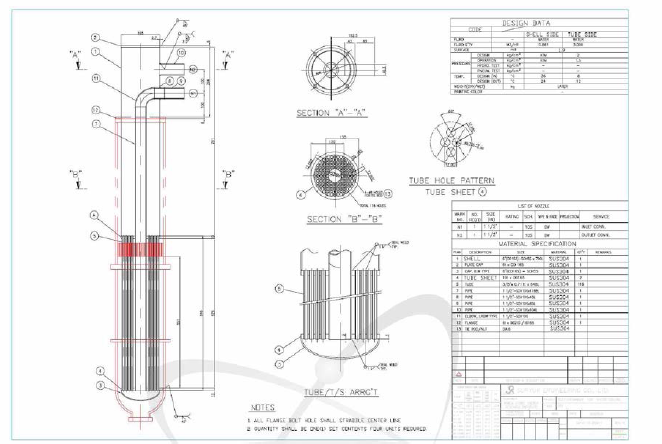 IHX-tube side 주요치수