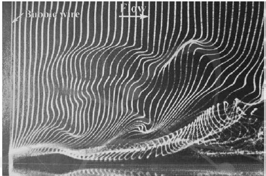 Hydrogen bubble flow visualization 전형적인 화상