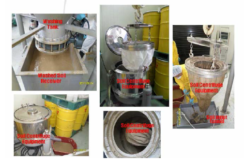 토양원심분리기에 의한 세척토양내의 세척폐액 제거