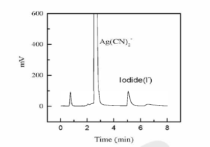 AgCN 매질에서 요오드의 그로마토그램