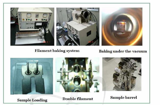 질량분석기의 baking system과 시료