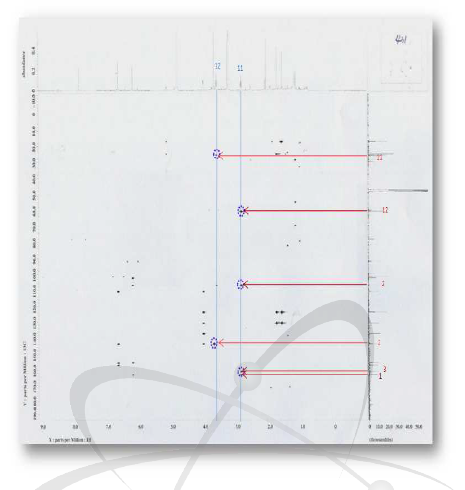 HMBC data of new compounds 1