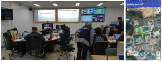 현장상황실 원격 모니터링 장면