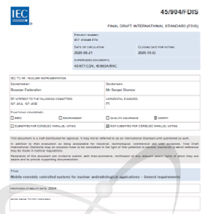 MRCS 국제표준 FDIS 회람(‘20.8월)