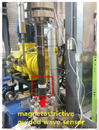 Installation of magnetostrictive strip guided ultrasonic generation system on the straight pipe