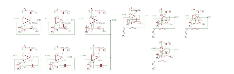 OP AMP Voltage Follower (좌) 및 4배 증폭 (우) 테스트 회로