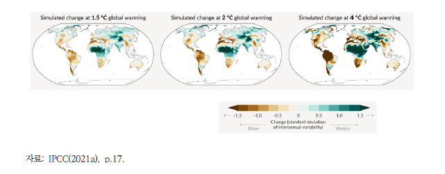 IPCC AR6의 전 지구적 토양 수분 분포 전망