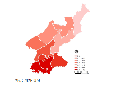 위해 부문의 지역별 분포