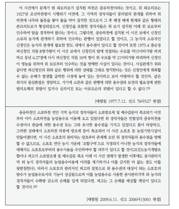 대법원 용수권 보전 관련 판결