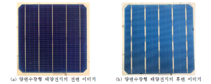 양면수광형 태양전지의 전후면 이미지