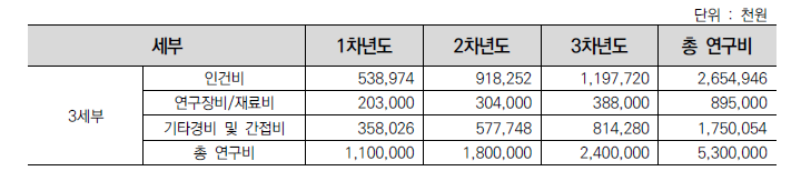 3세부 연차별 연구비