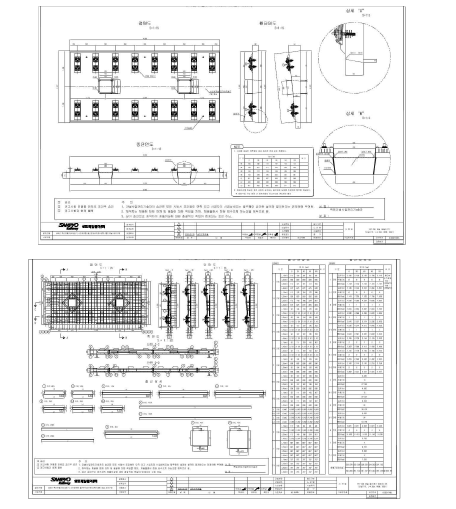 패널(터널용) 용품도 및 철근배근도